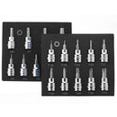 3/8 Inch Drive Socket 10pcs T10-T55 Torx Socket 9pcs H2-H10 Hex Socket Bit Set