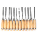 12pcs Wood Carving Hand Chisel Tool Set Professional Wood Working Gouges Steel