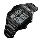 SKMEI 1335 Digital Watch Men Chronograph Alarm Watch Fashion Style Stainless Steel Sport Watch