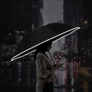 ZUODU 2-3 People Folding Umbrella Reflective LED Light Automatic Umbrella Portable Windproof Sunshade With Leather Cover