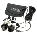 AriMic Dual-Head Clip on Lapel Microphone Recording Mic