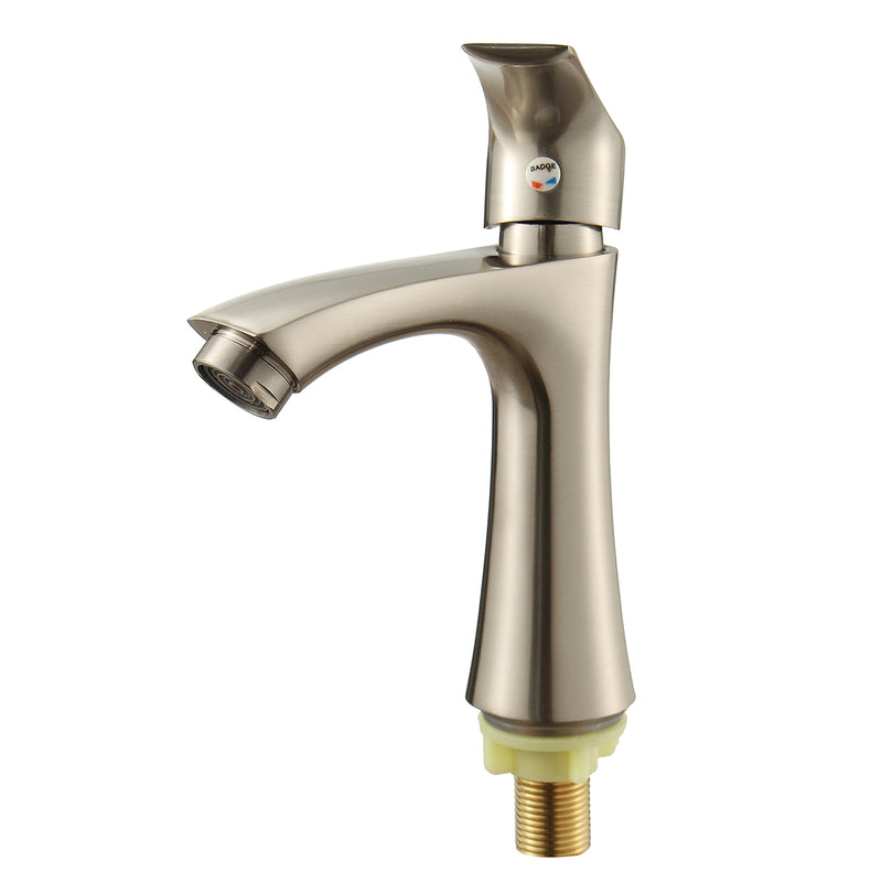 G1/2'' Zinc Alloy Bathroom Basin Mixer Faucet Single Drawing Process Cold One Handle Tap