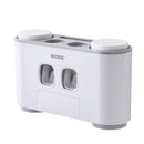 Automatic Toothpaste Squeezer Dispenser 5 Toothbrush Holder Wall Mount Stand Set Bathroom