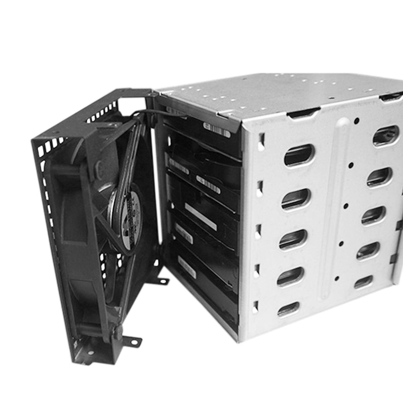 5.25" to 5x 3.5" SATA SAS HDD Cage Rack Hard Drive Tray Caddy Converter with Fan Space