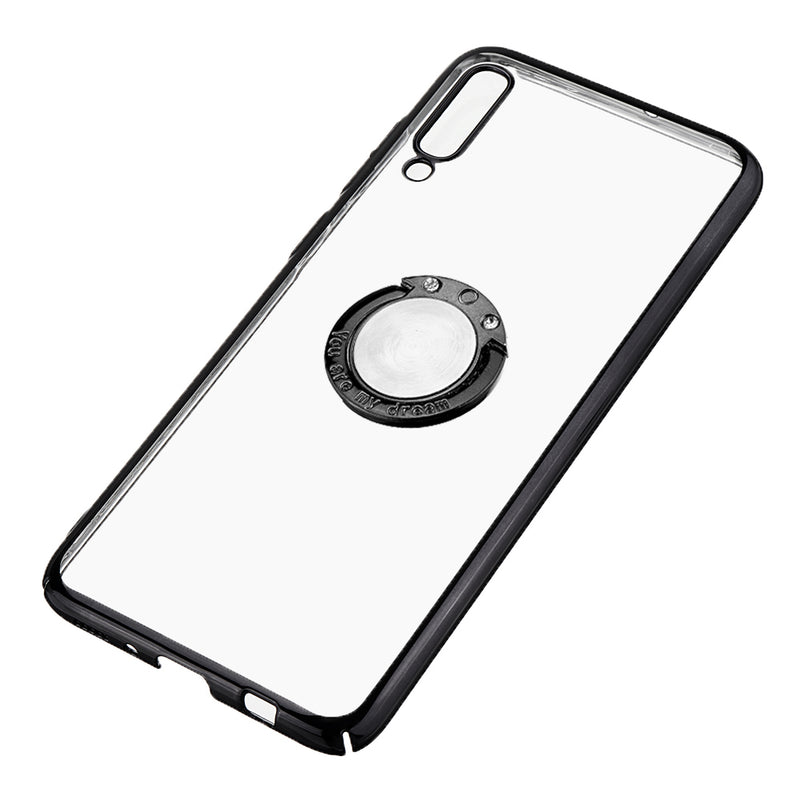 Bakeey Plating Transparent Shockproof PC Protective Case with Finger Ring for Samsung Galaxy A70