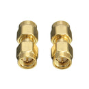 Excellway CA01 2Pcs Copper SMA Male To SMA Male Plug RF Coaxial Adapter Connector
