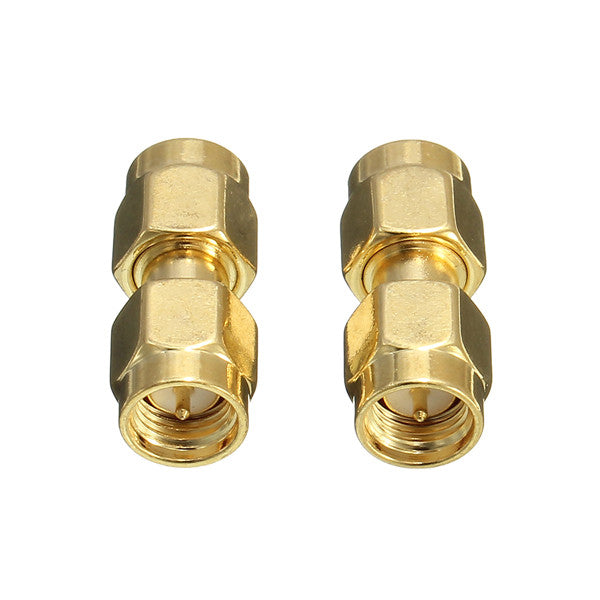 Excellway CA01 2Pcs Copper SMA Male To SMA Male Plug RF Coaxial Adapter Connector