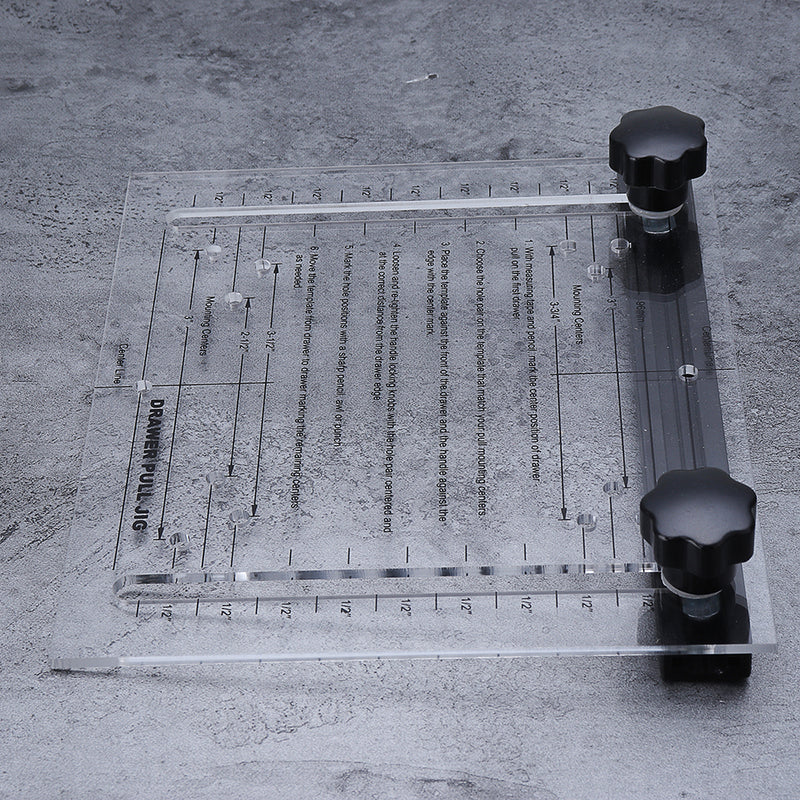 Adjustable Jig Ruler Drawer Door Pull Knob Installation Jig Handle Drill Guide Rule