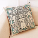 Mandala Tarot Creative Style Linen Throw Pillow Cover Home Office Back Cushion Cover Star Pillow Case