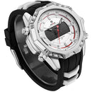 WEIDE 6406 Dual Display Digital Watch Calendar Alarm Luminous Watch Silver Case Men Sport Watch