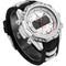 WEIDE 6406 Dual Display Digital Watch Calendar Alarm Luminous Watch Silver Case Men Sport Watch