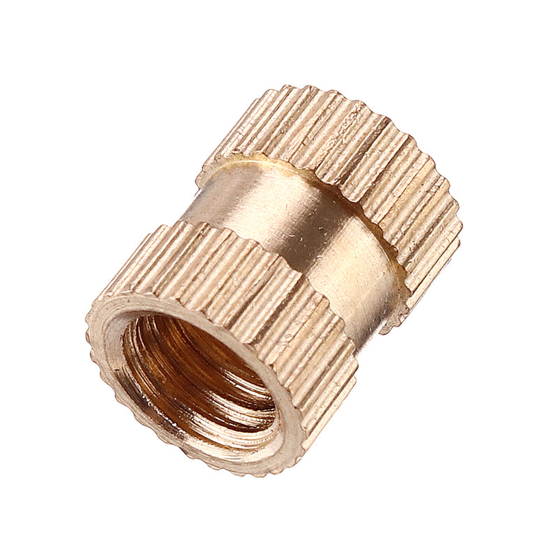 Suleve MXBN8 70Pcs M2/M2.5/M3/M4/M5/M6/M8/M10 Knurled Brass Round Female Thread Knurled Nuts Round Insert Embedment Nut Assortment Set