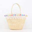 10L Women Straw Bag Tassel Lace Woven Beach Handbag Shoulder Tote Outdoor Travel