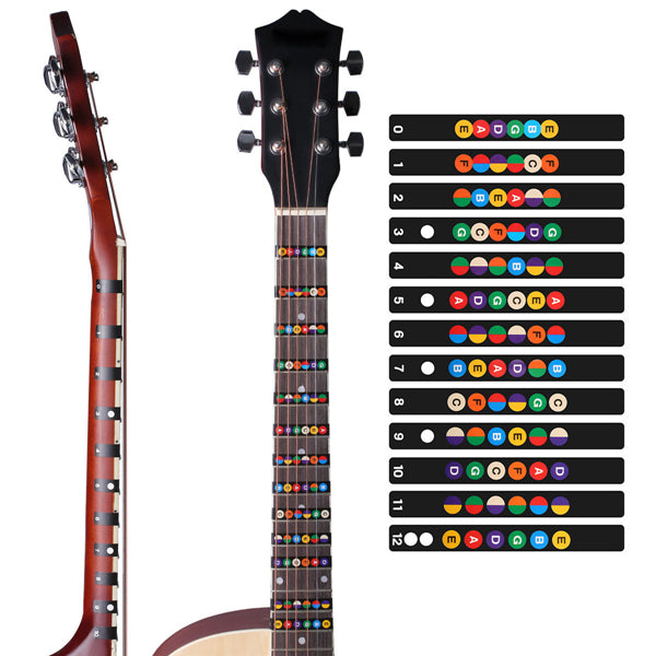 Guitar Fretboard Note Decal Finger Board Musical Scale Map Sticker for Practice