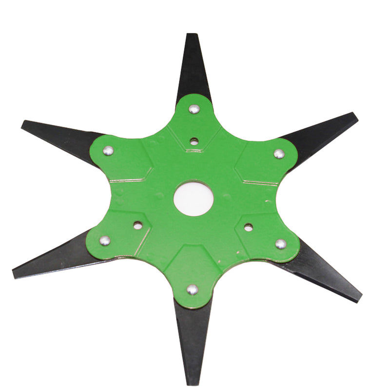 Upgrade Outdoor Trimmer Head 6 Steel Blades Razors 65Mn Lawn Mower Grass Weed Cutter