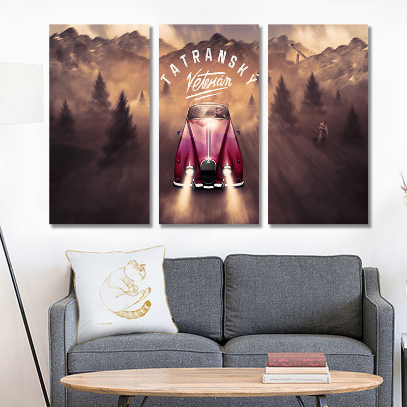 Miico Hand Painted Three Combination Decorative Paintings Jungle Adventure Wall Art For Home Decoration