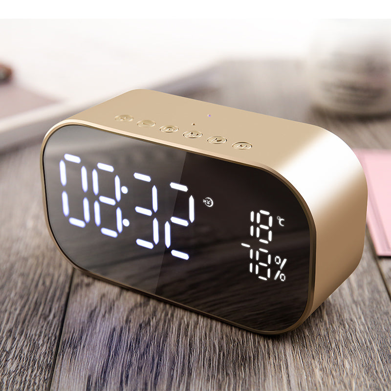 yAyusi S2 Dual Units Wireless bluetooth Speaker LED Display Clock Mirror FM Radio Heavy Bass Speaker