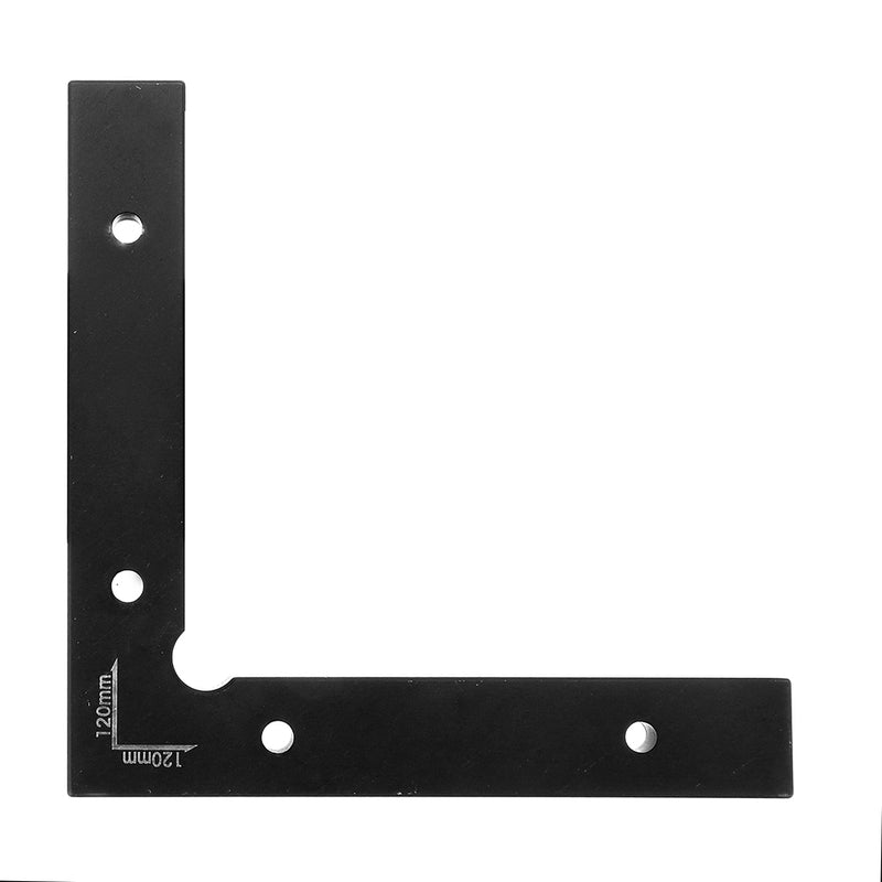 Black Aluminium Alloy 90 Degree 120x120mm Precision Clamping Square Woodworking Machinist Square Positioning Right Angle Clamping Measure