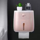 Double Layer Waterproof Wall Mount Toilet Paper Holder Shelf Toilet Paper Tray Roll Paper Tube Storage Box Tray Tissue Box