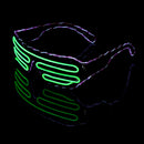 Dual Color EL Wire Cold LED Glow Glasses Lights Up Goggles Bar Party Shutter Halloween