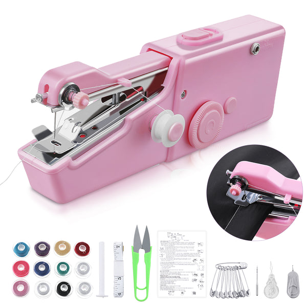 Handheld Sewing Machine Mini Cordless Portable Electric Sewing Stitch Tools for Fabric Kids Pet Clothes