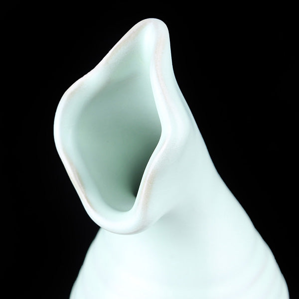 6 Patterns Ceramic Vase Ornament Handmade Flower Arrangement Pottery Flambe Glazed Decor Green