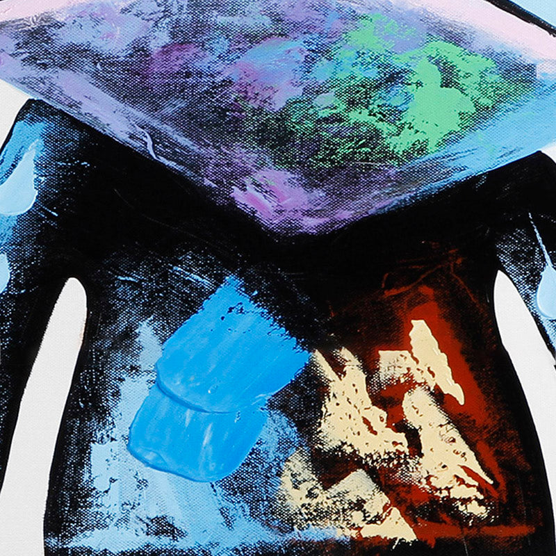 Hand Painted Oil Paintings Animal Modern Art Happy Frog With Glasses On Canvas Wall Art For Home Decoration