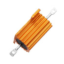 20pcs RX24 25W 15R 15RJ Metal Aluminum Case High Power Resistor Golden Metal Shell Case Heatsink Resistance Resistor