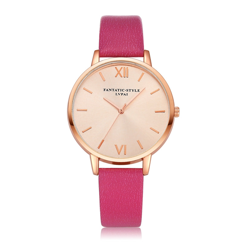 Casual Style PU Leather Strap Cloc kLadies Wrist Watch Quartz Watch