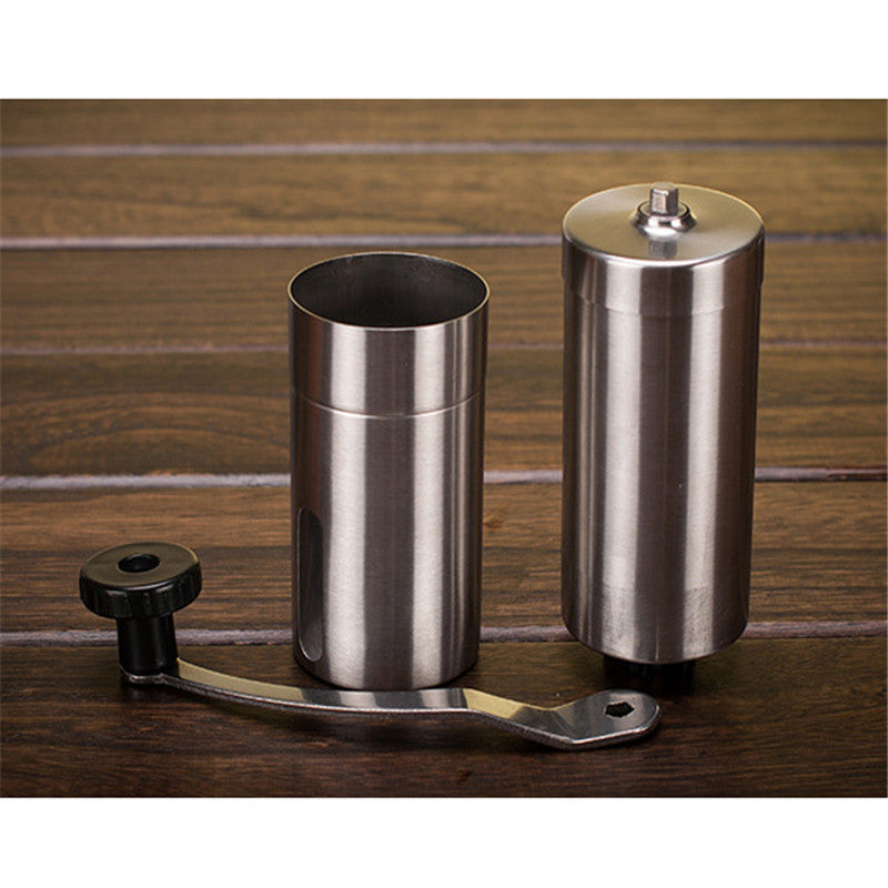 Silver Coffee Grinder Mini Stainless Steel Manual Handmade Coffee Bean Burr Grinders Kitchen Tool