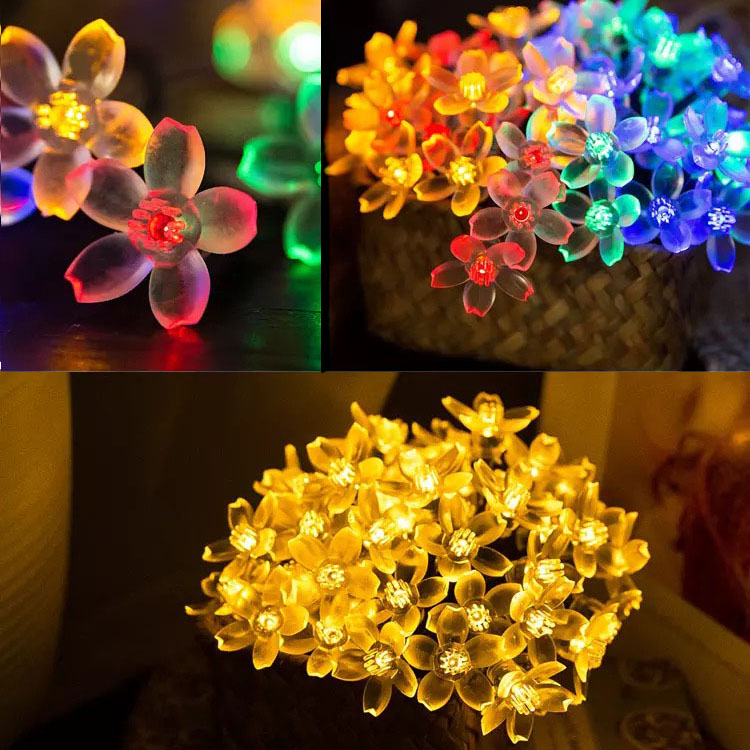 KCASA 5M 50 LED Sakura Flower String Lights LED Fairy Lights for Festival Christmas Halloween