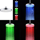 LED Temperture Control Shower Head Water Plating Finished Wall Mount 8 inch Rainfall Round Showerhea