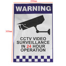 200x300mm Warning CCTV Security Surveillance Sticker Camera Rigid Plastic Sign