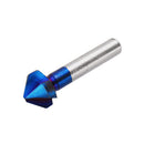Drillpro 6Pcs 3 Flutes HSS Blue Nano Chamfering End Mill 90 Degree Chamfer Cutter Countersink Drill Bit