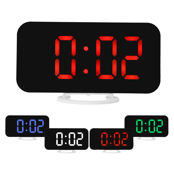 Dual USB Charger Digital LED Mirror Display Alarm Clock