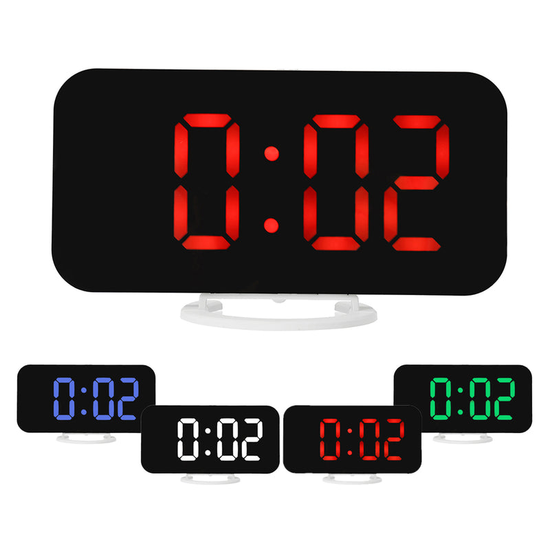 Dual USB Charger Digital LED Mirror Display Alarm Clock