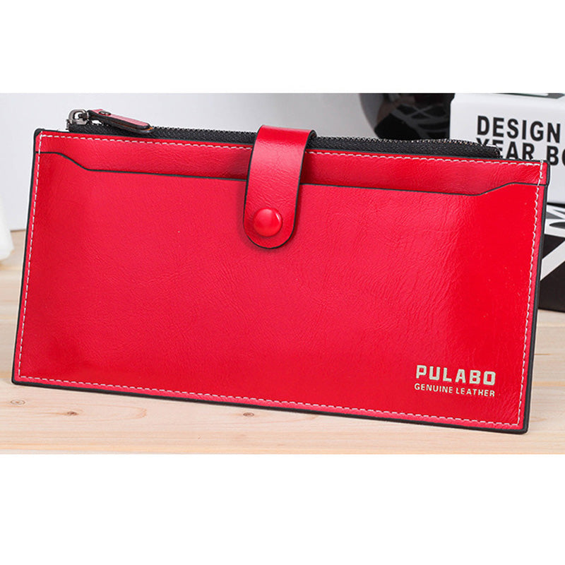 New Fashion Women High Quality PU Leather Long Wallet Zipper Handbag Card Holder Coin Purse