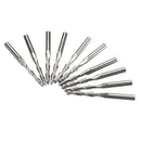 Drillpro 10pcs 3.175x17mm Spiral Ball Nose End Mill CNC Milling Cutter Engraving Bits