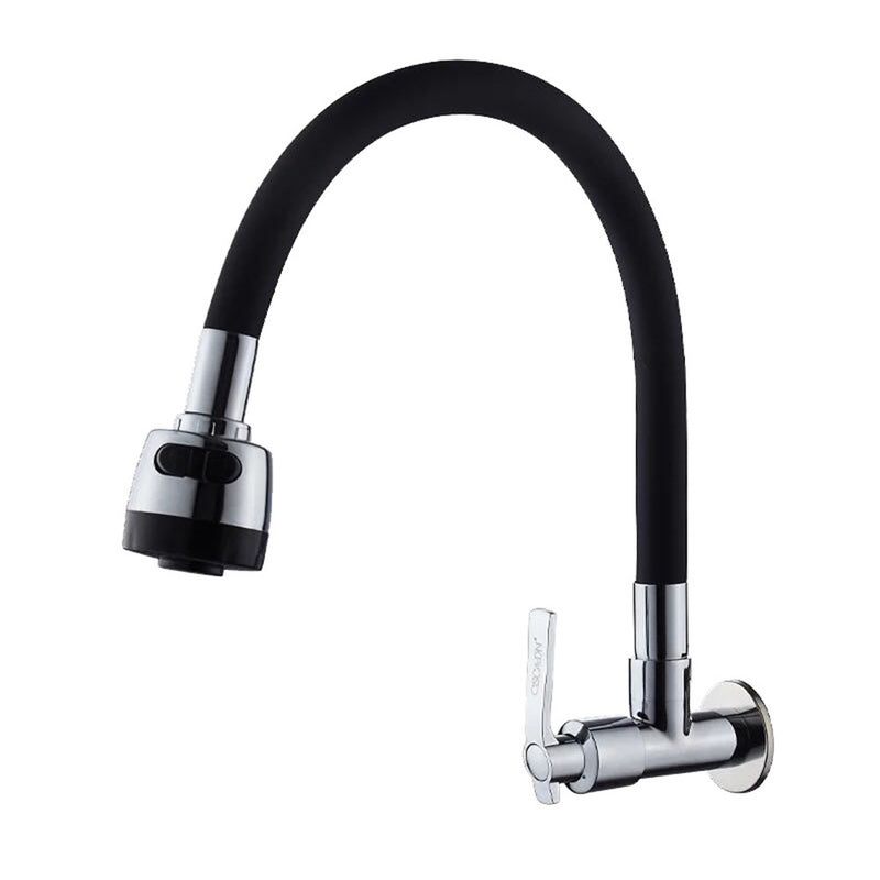 BOiROO Bathroom Basin Sink Faucet 360 Degree Rotatable Spout Single Handle Single Cold Tap Wall Mounted