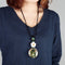 Vintage Colored Glass Necklace Long-Style Flower Necklace For Women