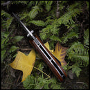 Enlan M027 Small Pocket Folding Knife with 8Cr13Mov Blade Wood Handle Liner-lock Stainless Steel Knife