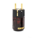 Moonsaudio C-079 P-079e Gold Plated EU Power Plug IEC Audio Connector Brass AC Power Cord Plugs for Speaker