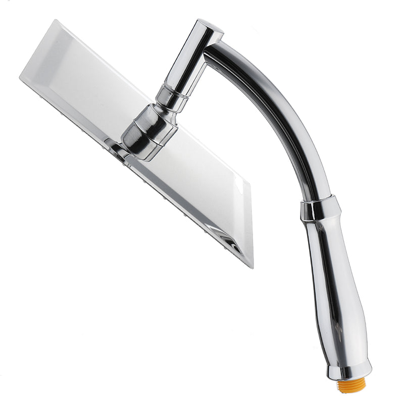 Square 8 Inch Rainfall Shower Head Extension with Shower Arm Hose Kit Overhead