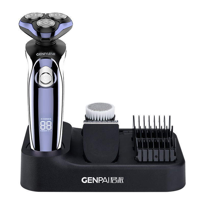 Genpai RQ-8600 IPX7 Waterproof Multi-Functional Electric Shaver USB Charging 4D 3-Head Floating Electric Razor For Men