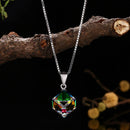 925 Sterling Silver Colorful Shining Cube Crystal Necklace Silver Charm Necklace for Women