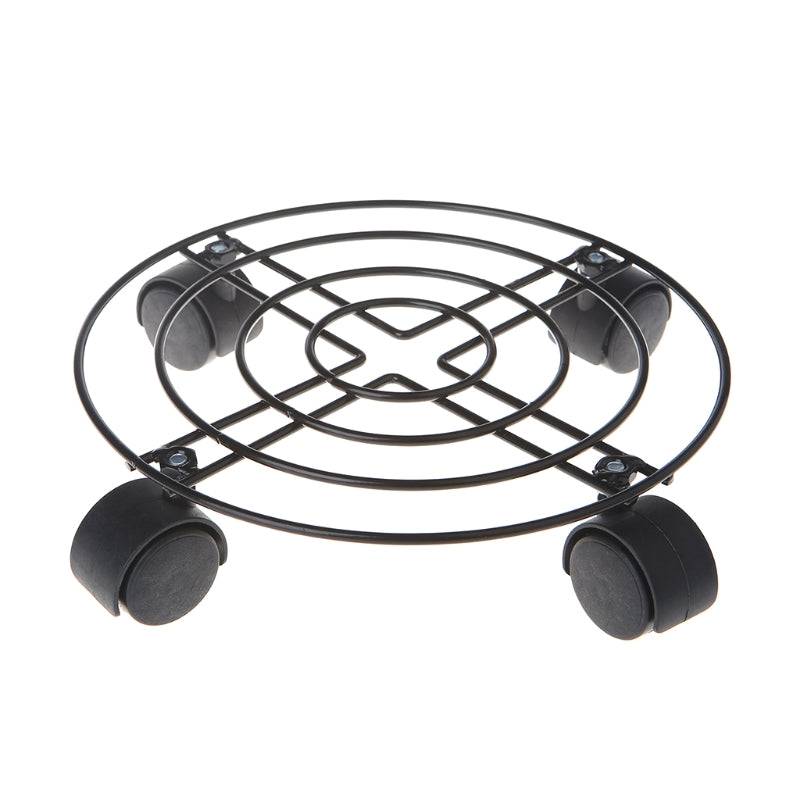Flower Plant Pot Round Wheels Heavy Mover Trolley Candy Garden Tools Plate Metal Stand Caster Holder