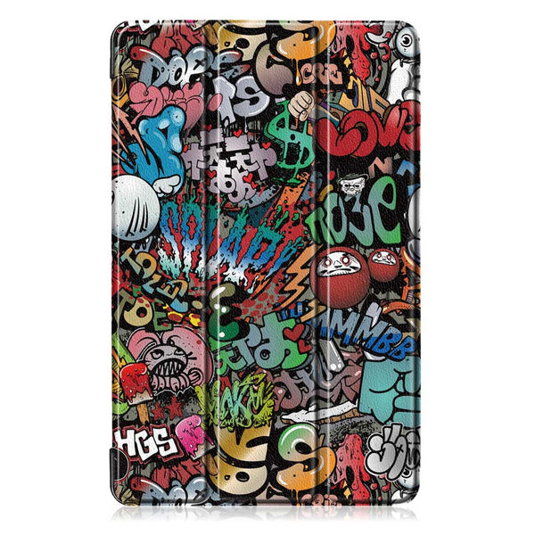 Tri-Fold Pringting Tablet Case Cover for Samsung Galaxy Tab A 10.1 2019 T510 Tablet - Doodle