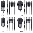 5.5x2.1mm DC 12V 1A Power Supply Adapter for CCTV Security Camera DVR + 4 Split Power Cable