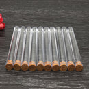 10pcs 15x150mm Plastic Test Tube With Cork Stopper Round Bottom