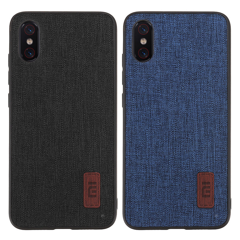 Bakeey Luxury Fabric Splice Soft Silicone Edge Shockproof Protective Case For Xiaomi Mi8 Pro / Xiaomi Mi8 Explorer Edition
